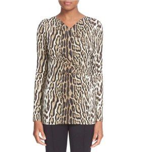 Roberto Cavalli Leopard Print Jersey Top